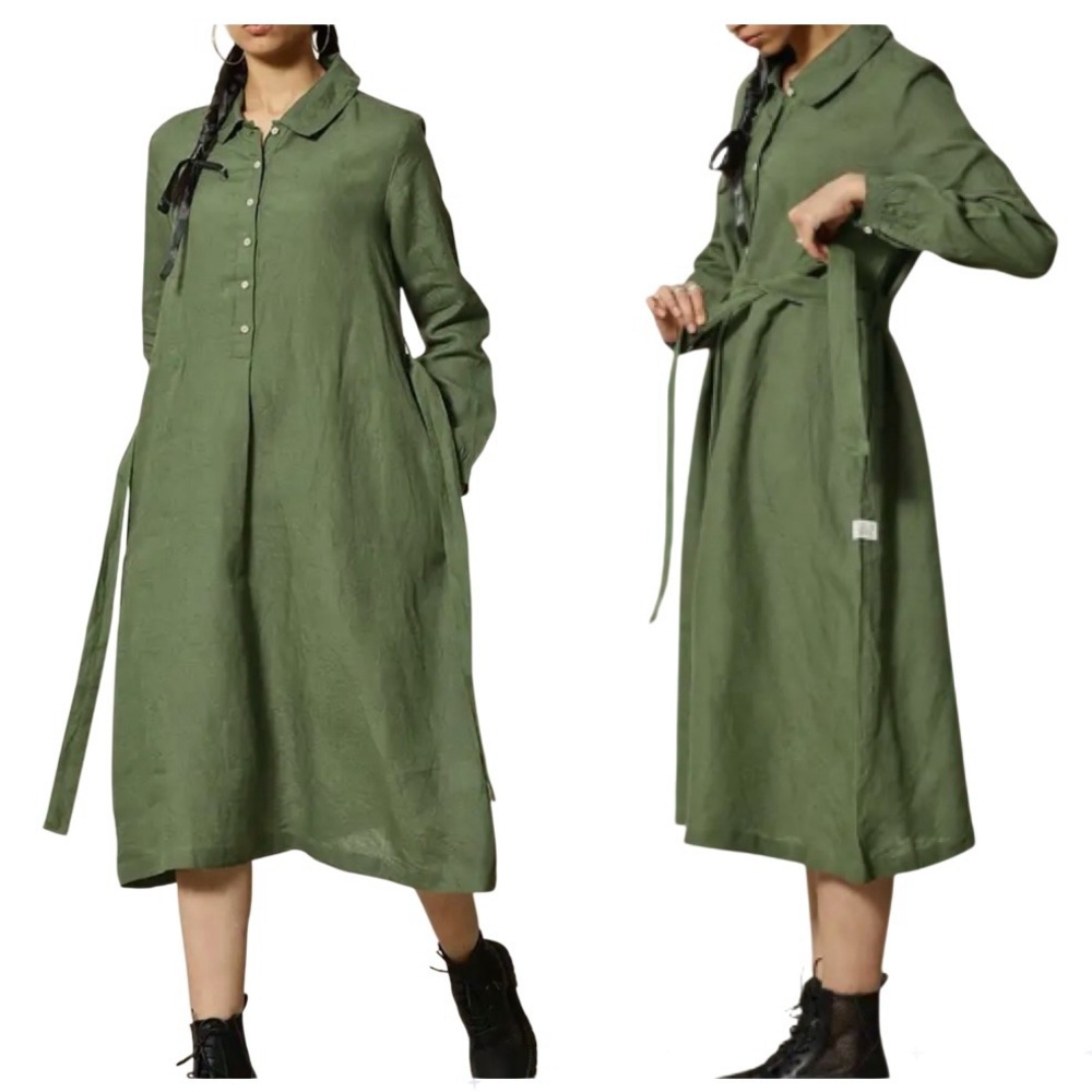 Bower Hand Made Linen Midi Dress